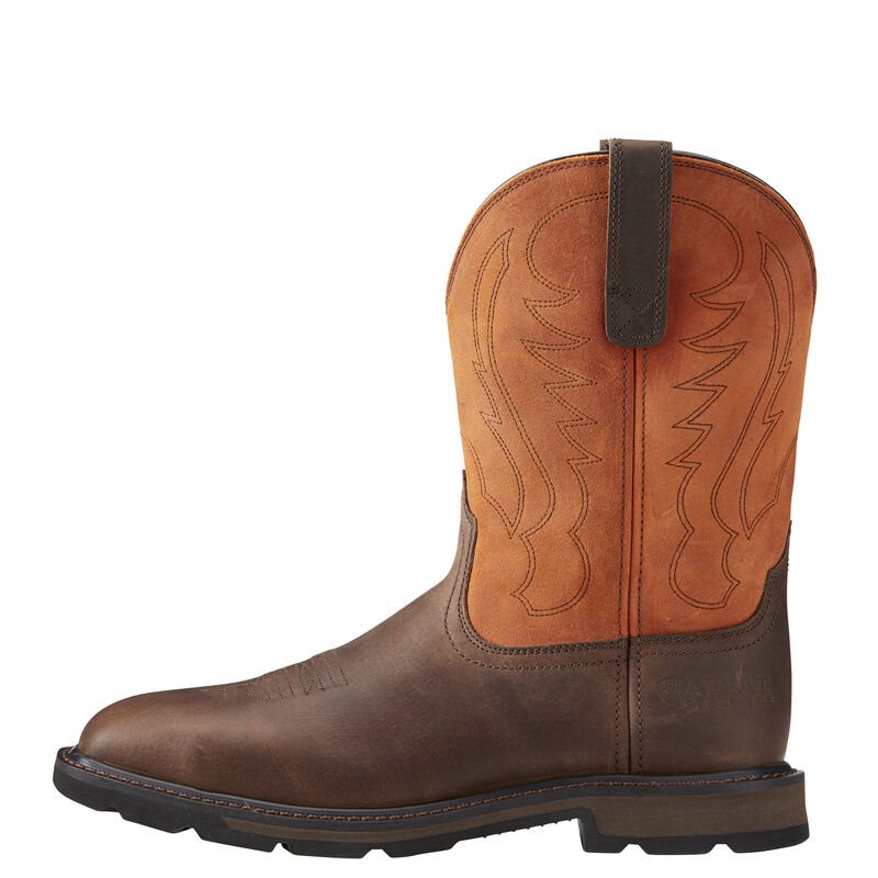 Ariat Work: Groundbreaker Wide Square Toe Steel Toe Zapatos de Seguridad Hombre - Marrones (RKWLP609